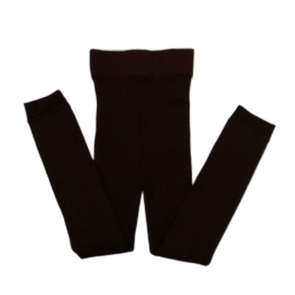 Black Leggings with Velour Lining Extra Small - Picture 2 of 6